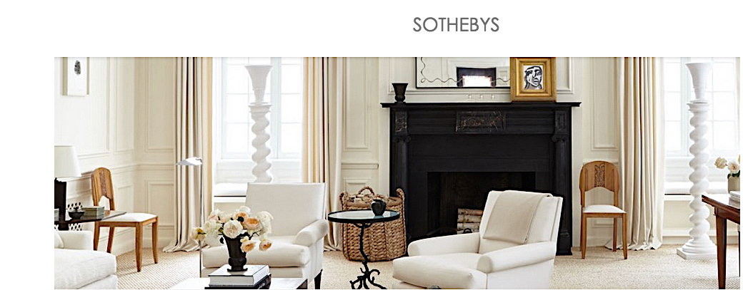 Christopher Flach portrait over the mantel in a Sotheby's-presented interior