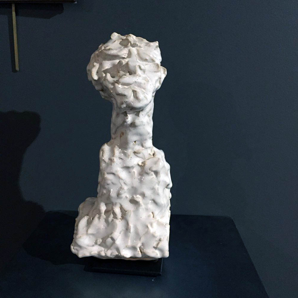 Glazed Ceramic Bust of Alberto Giacometti, by Christopher Flach