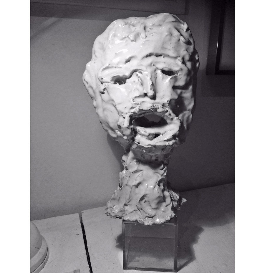 Glazed Ceramic Bust of Orator, by Christopher Flach